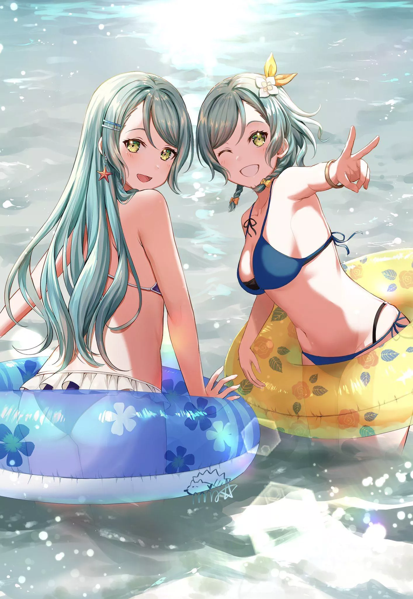 Hina And Sayo Hikawa Bang Dream Nudes By Hanaby