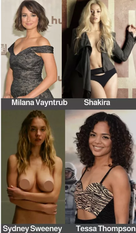 Milana Vayntrub Vs Shakira Vs Sydney Sweeney Vs Tessa Thompson Nudes