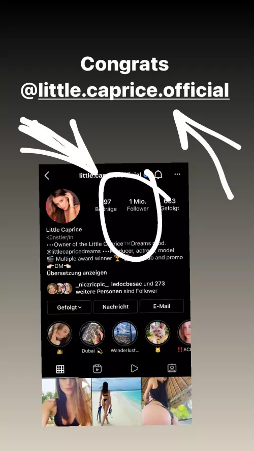 1 Million :-) followers … https://instagram.com/little.caprice.official
