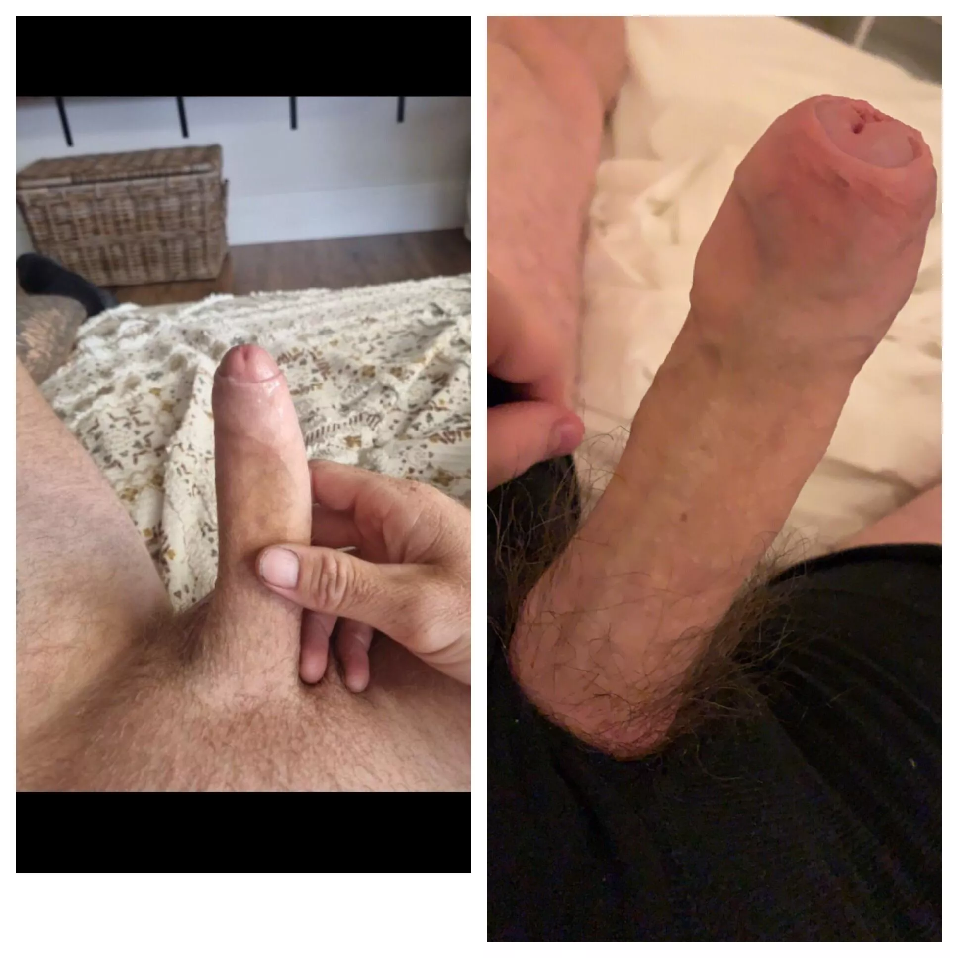 2 uncircumcised pindicks that can't satisfy their girls compared 😂 which is better, left or right pic?