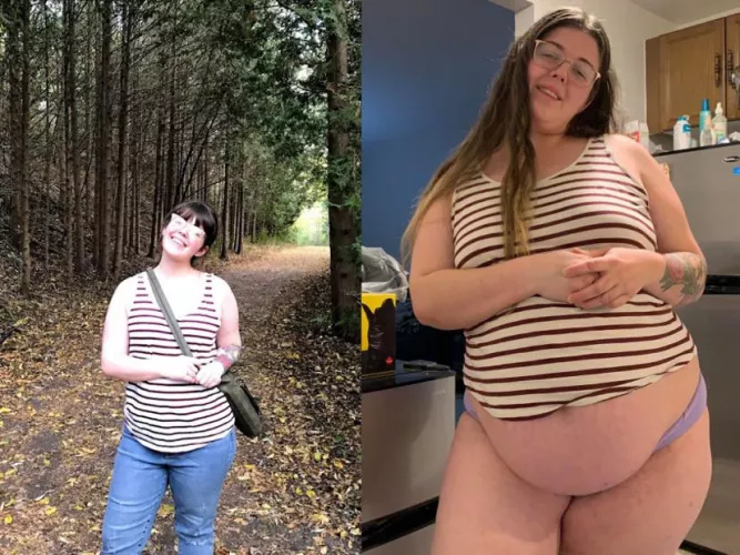 2017 vs 2021 🐷 I started gaining this summer 💖