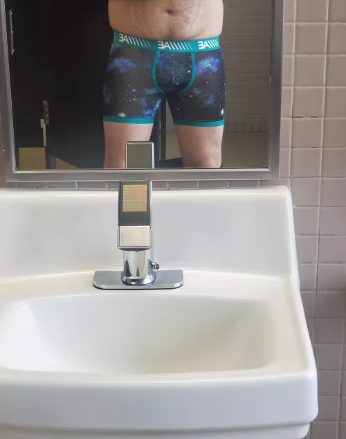 21 In a public restroom