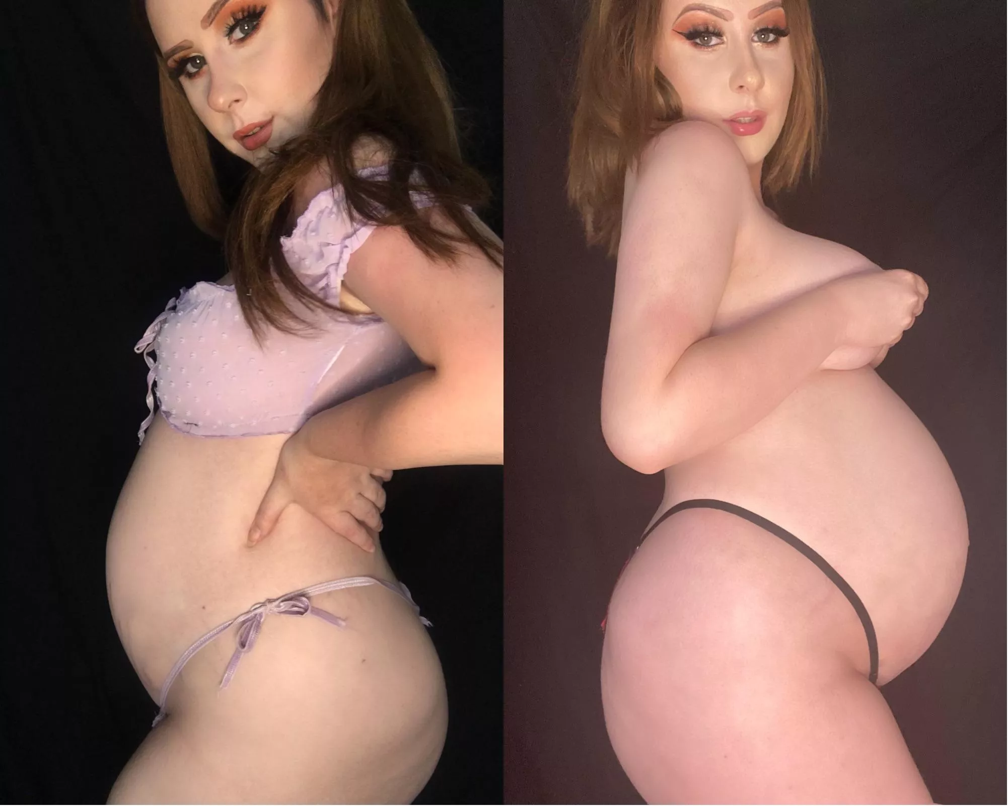 21 weeks vs now (32 weeks) can’t believe how much i’ve grown!