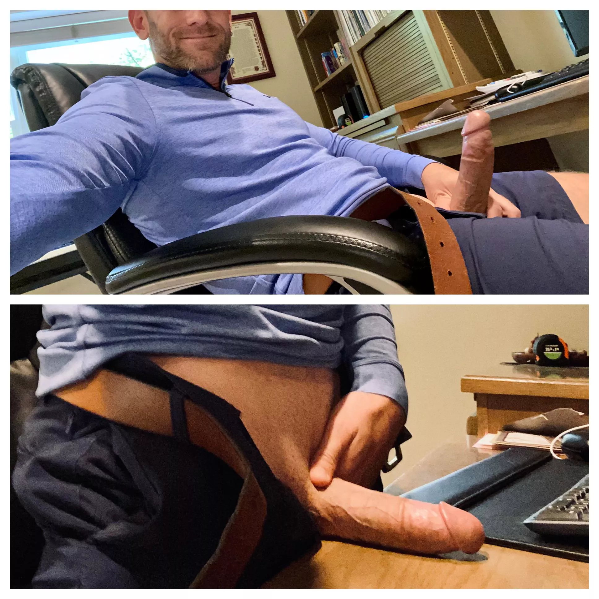 [35] Are you going to ride me in this chair or get bent over the desk?