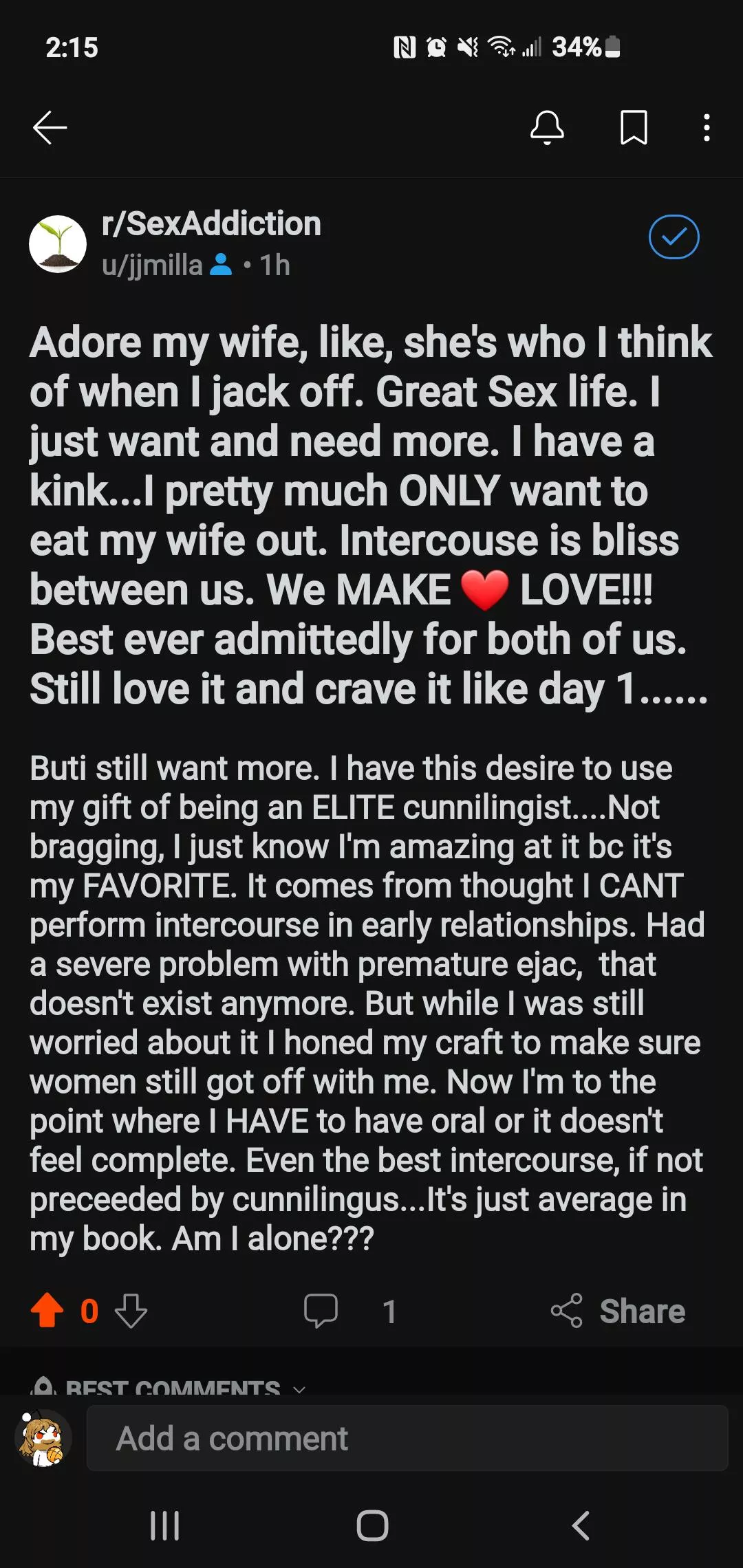 [39 M] I am a God of eating pussy....my wife won't let me share my gift...ideas?