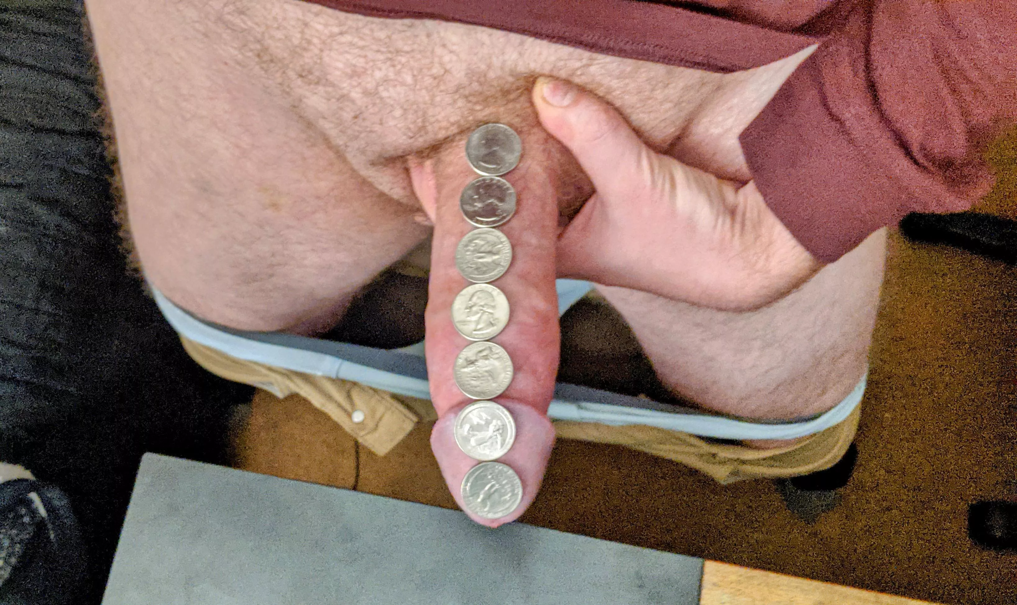 7 quarters = $1.75 and a fat dick