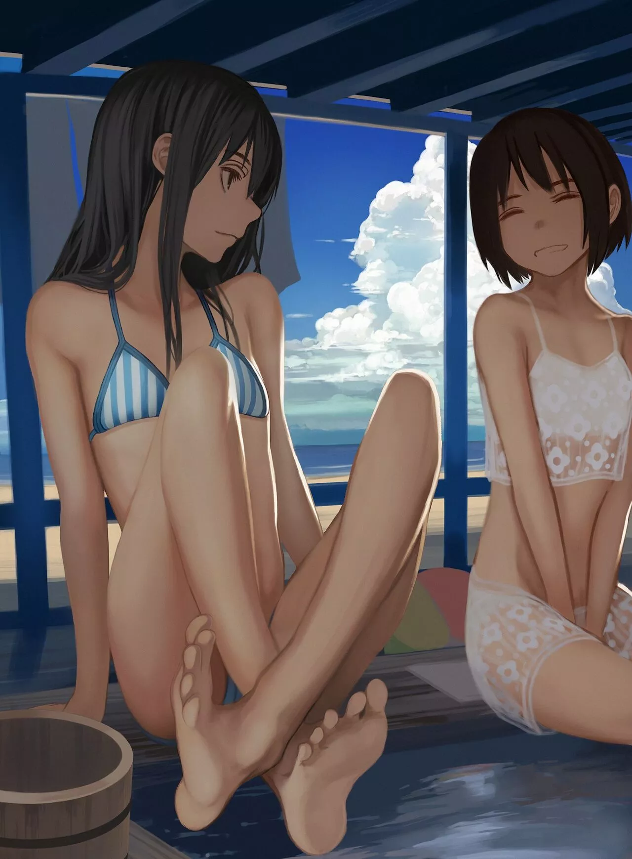 A casual conversation by the ocean