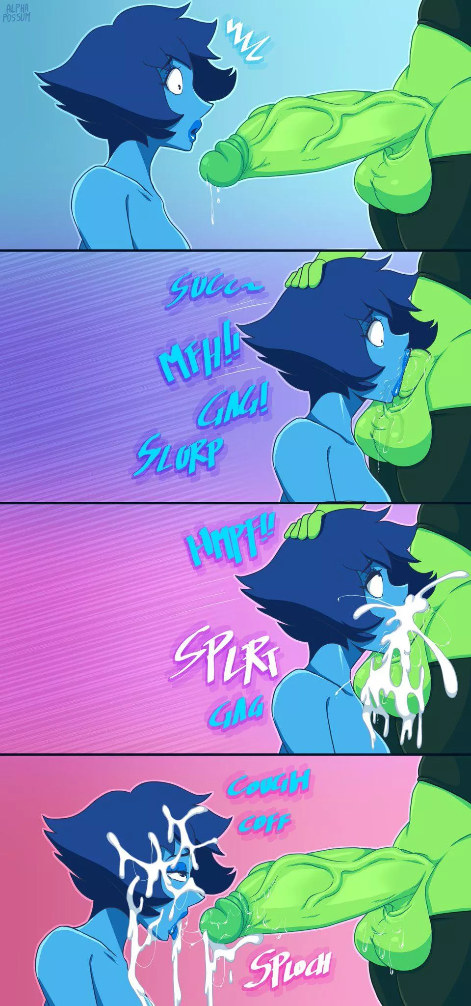 A continuation of the Lapis and big dick Peridot pic that was posted yesterday (art by alphapossum) A continuation of the Lapis and big dick Peridot pic that was posted yesterday (art by alphapossum)