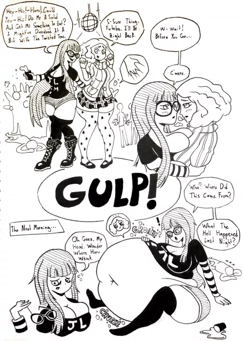 A Drunk Futaba is a Dangerous Futaba (Art by me, @Classy_Chickenn on Twitter)