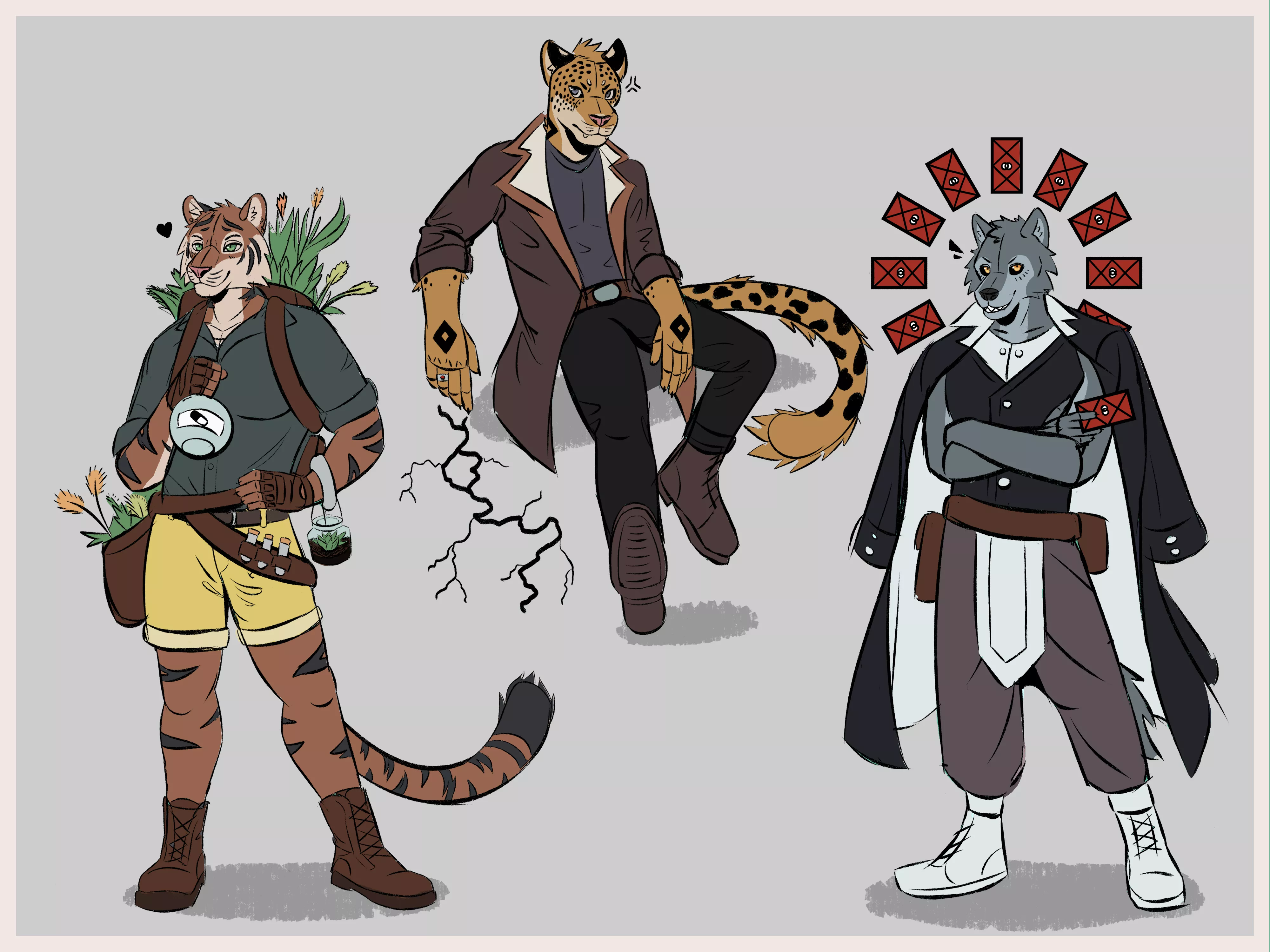 A few Oc’s I made inspired by DnD! (Art by me, @more_picante on twitter)