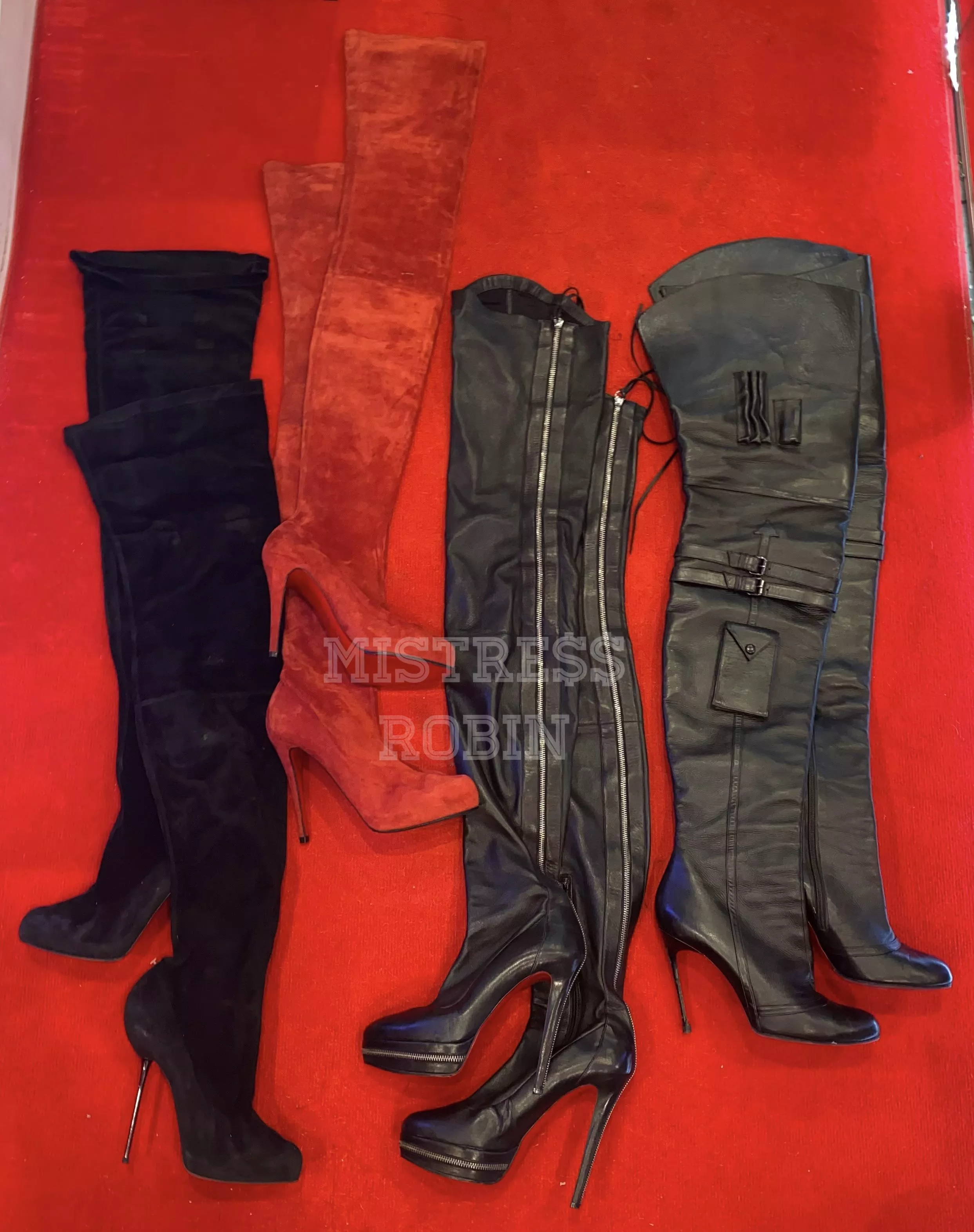 A few of my favorite Louboutins I own. NOTHING sexier than thigh high boots!