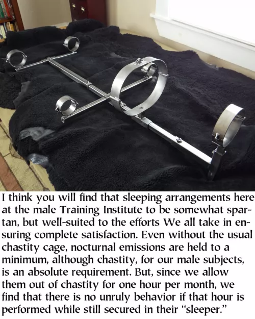 A good night's sleep helps with the training.