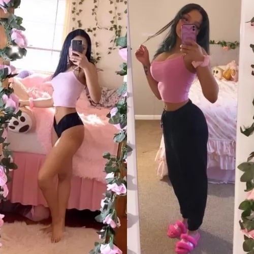 A lil before and after in some comfy clothes!