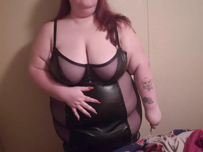 A little leather & fishnet