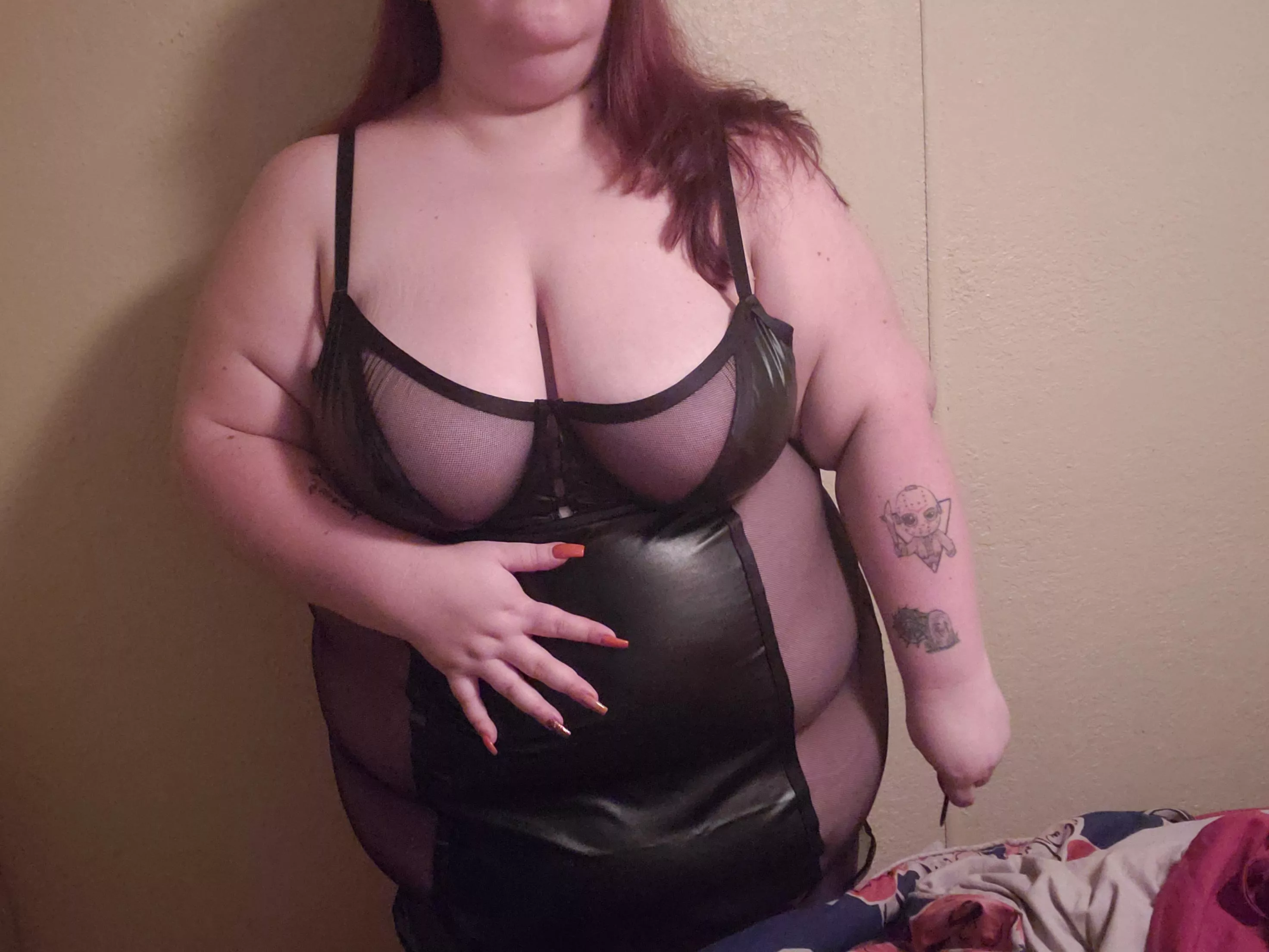 A little leather & fishnet