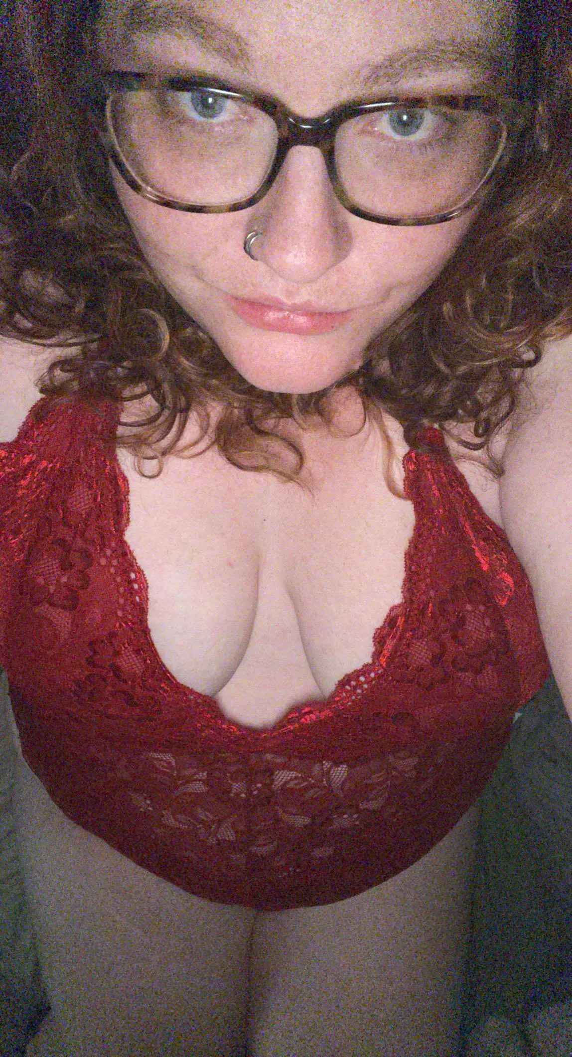 A little red lace, green eyes, and thick thighs for your holidays