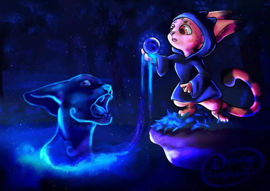 A magical serval I drew~