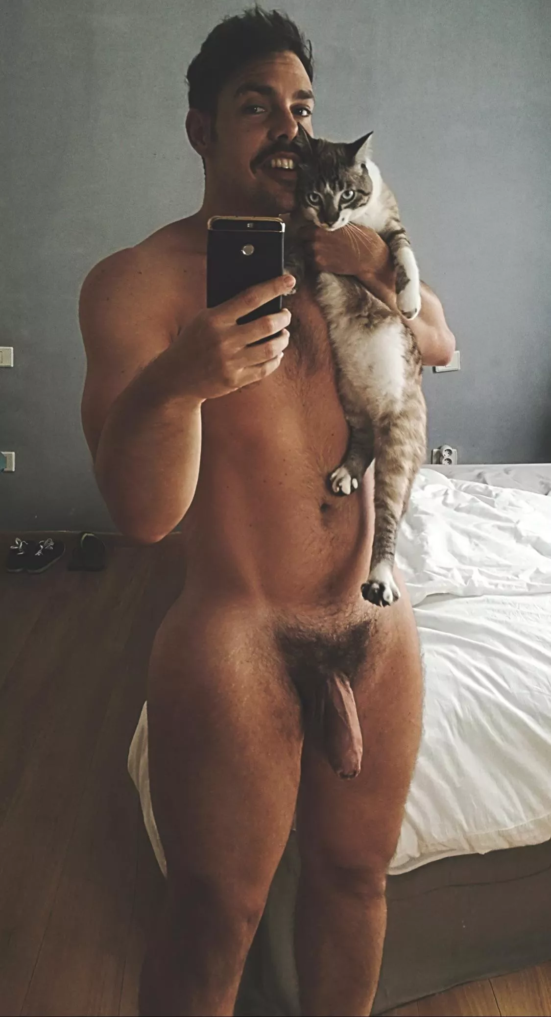 A moustache and a cat (first time showing face) A moustache and a cat (first time showing face)