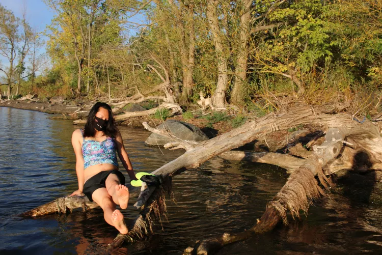 A quick swim before dinner