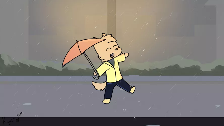 A rainy day doesn't mean a bad day! (Art by me)