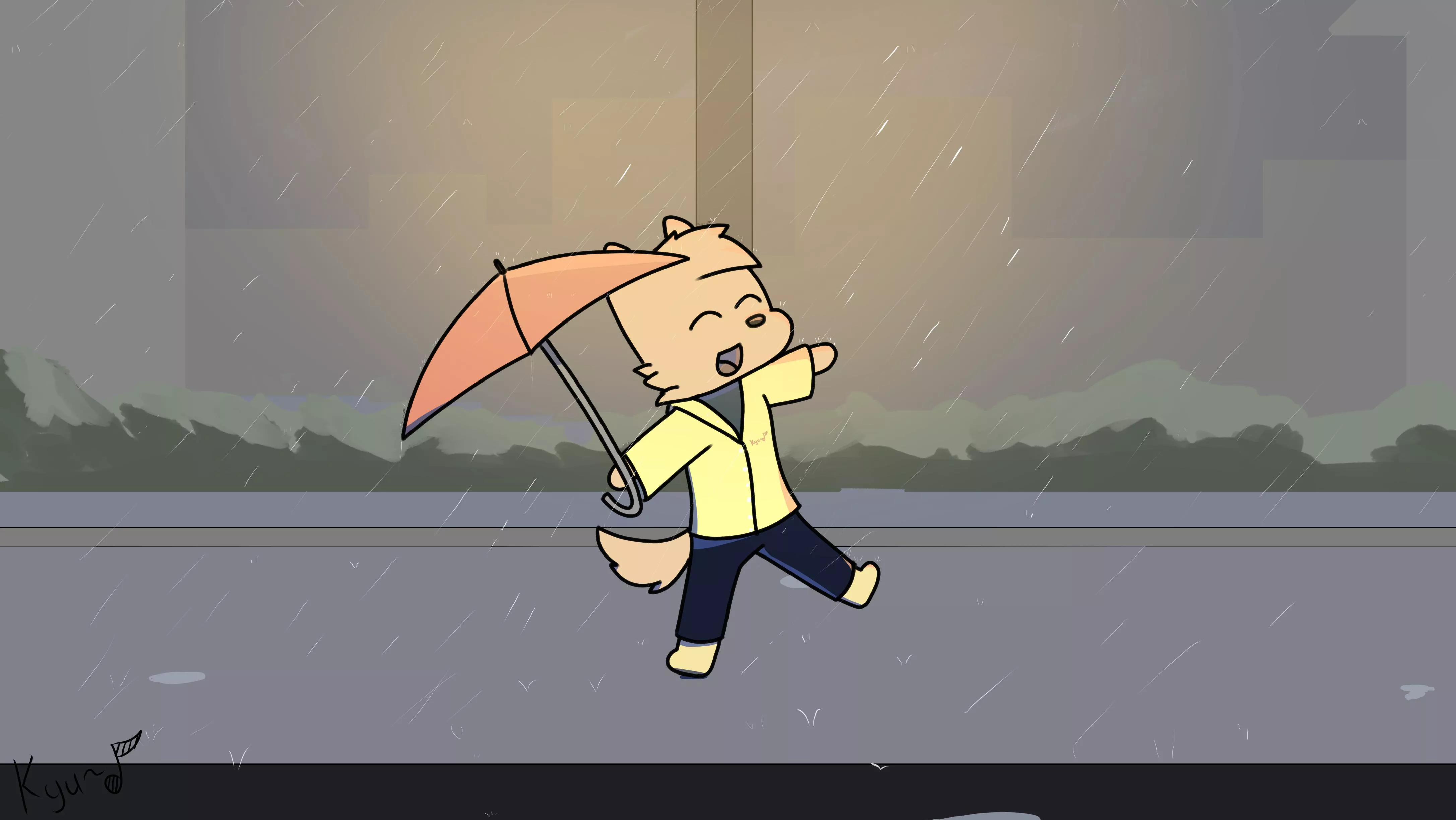 A rainy day doesn't mean a bad day! (Art by me)