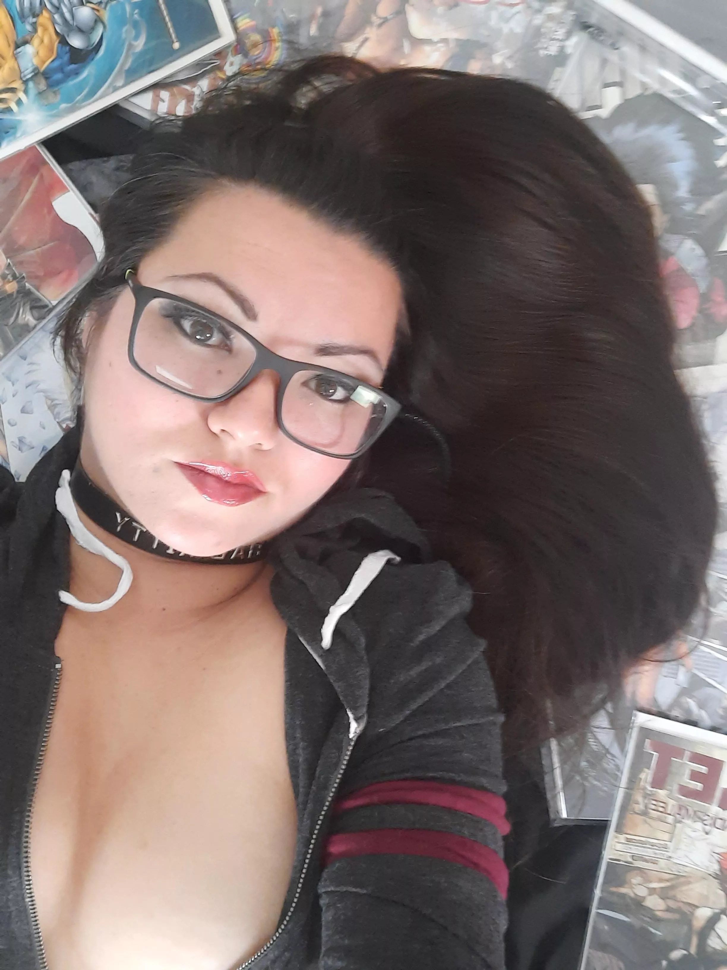 A selfie while sorting through some my comics A selfie while sorting through some my comics