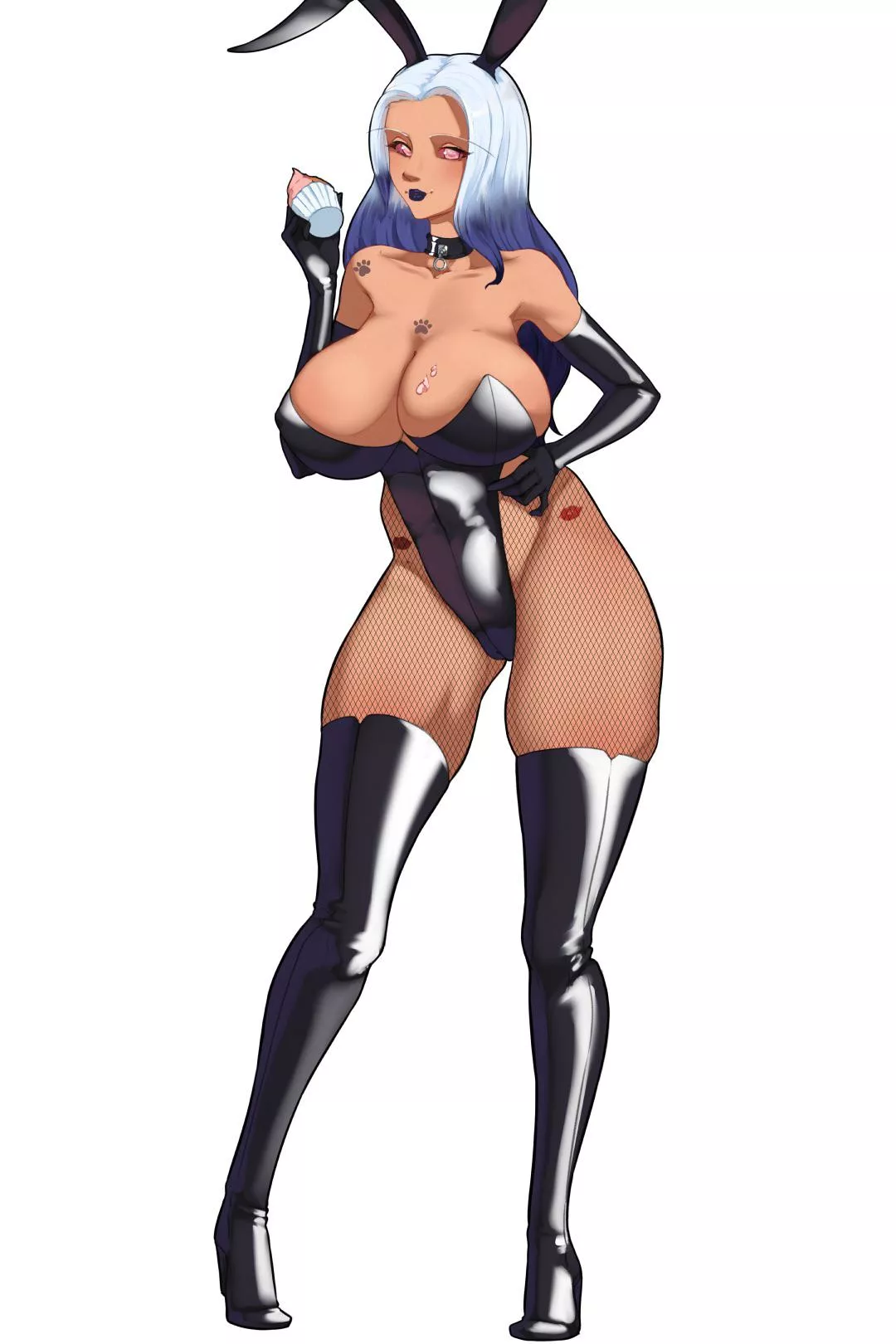 A sexy dark skin bunny girl