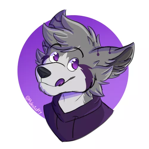 A silly wolf appears! (Art by me, @PokatoFry on Twitter)