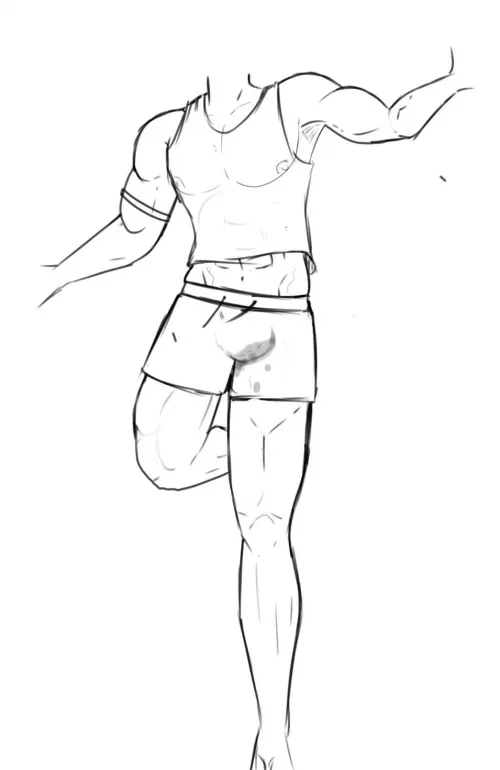 a sketch i did for practicing men anatomy since i only draw girls usually, enjoy 😋