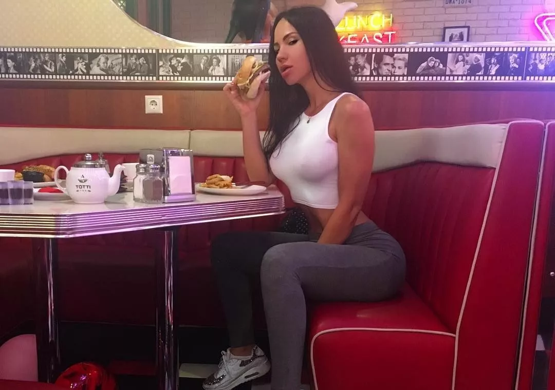 About to get involved in a burger About to get involved in a burger