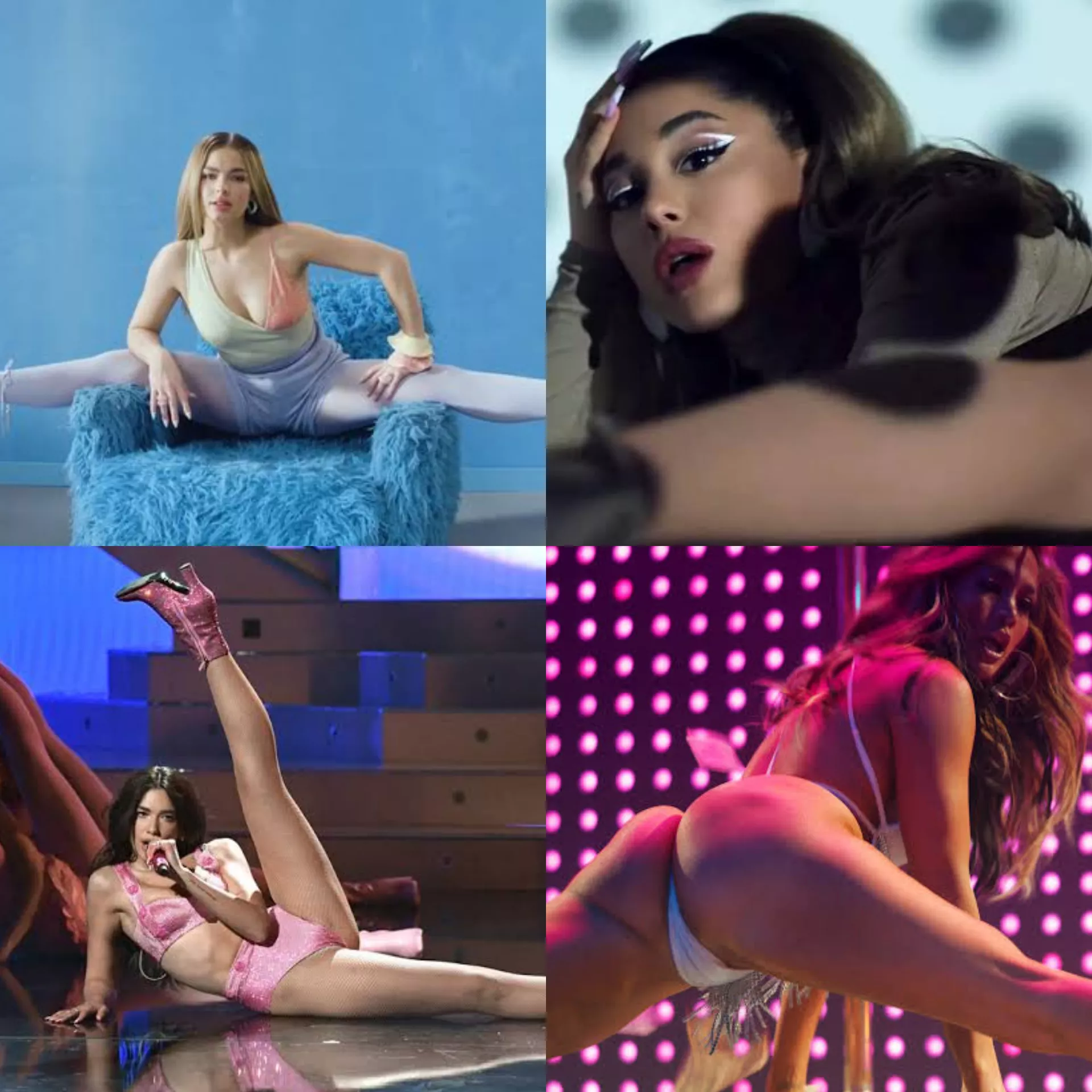 Acrobatic fuck with Addison Rae or Ariana Grande or Dua Lipa or Jennifer Lopez?