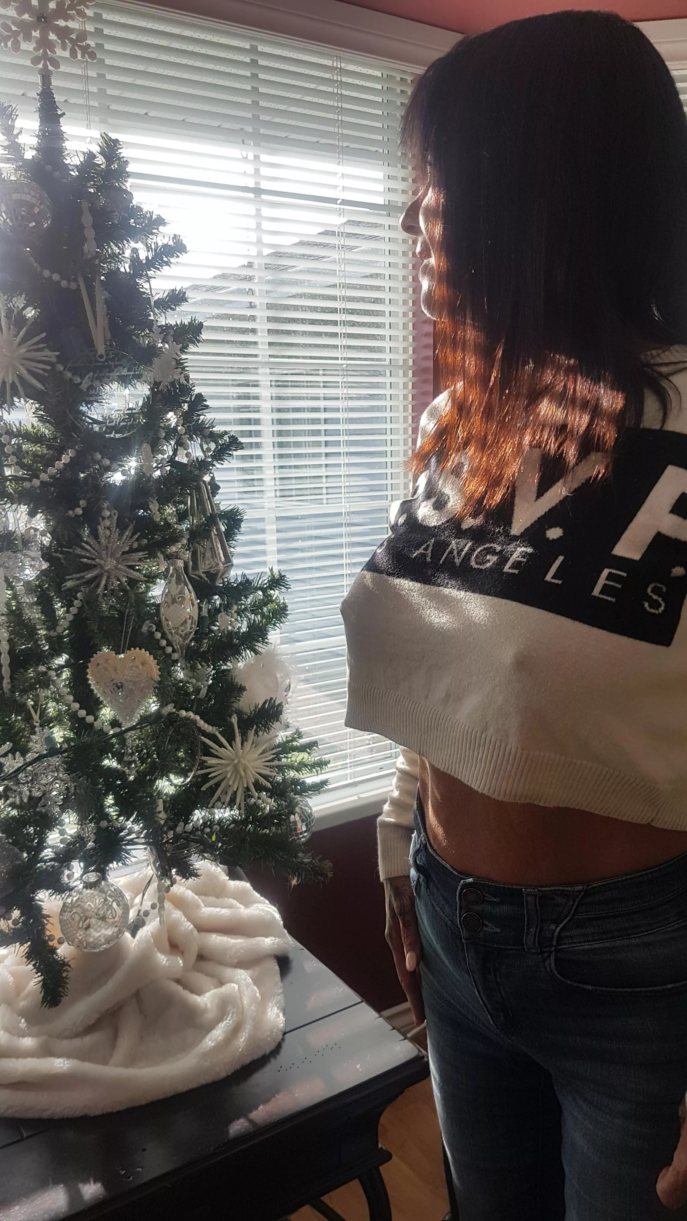 Admiring my xmas tree..