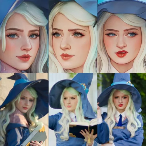 Aerayuna demonstrates the results of a new filter on her Little Witch Academy portraits [oc]