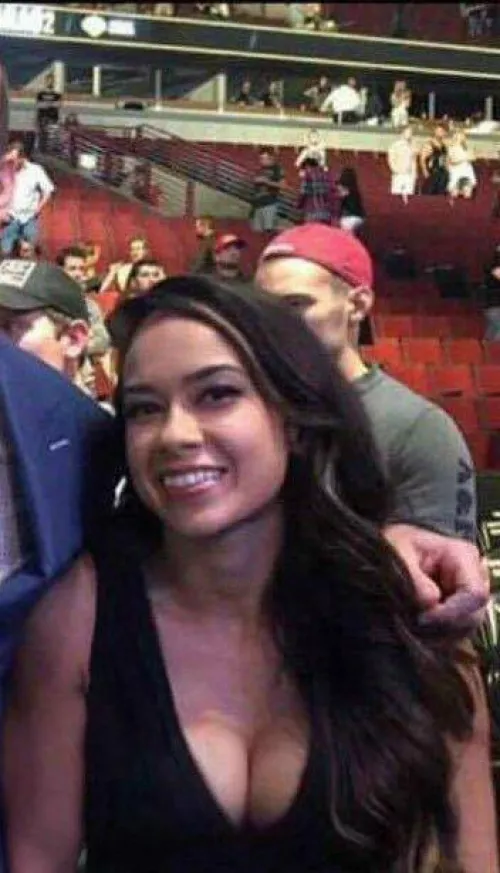 AJ showing off her titties