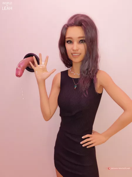 Alana proudly showing off a successful handjob at the glory hole [WorldOfLeah]