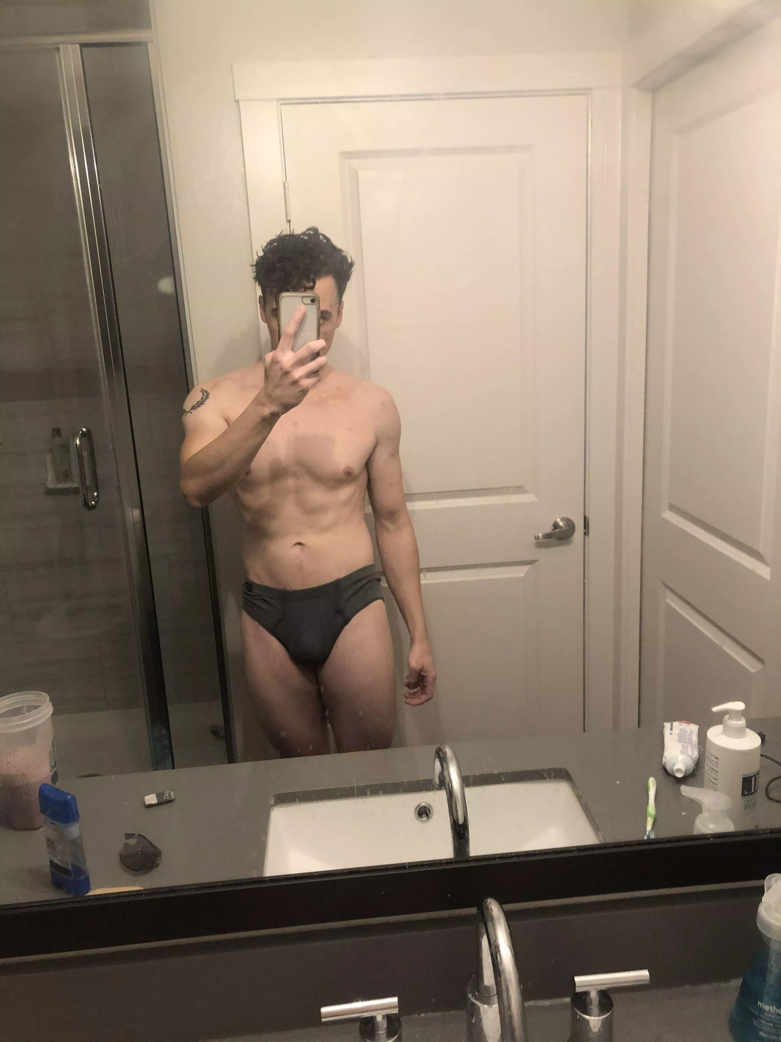 All the leaves are brown, and underwear’s gray