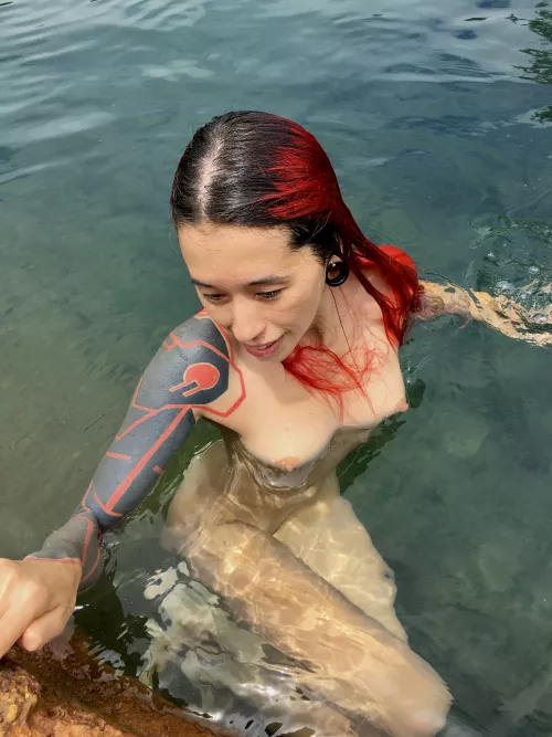 Amazing feeling of swimming naked