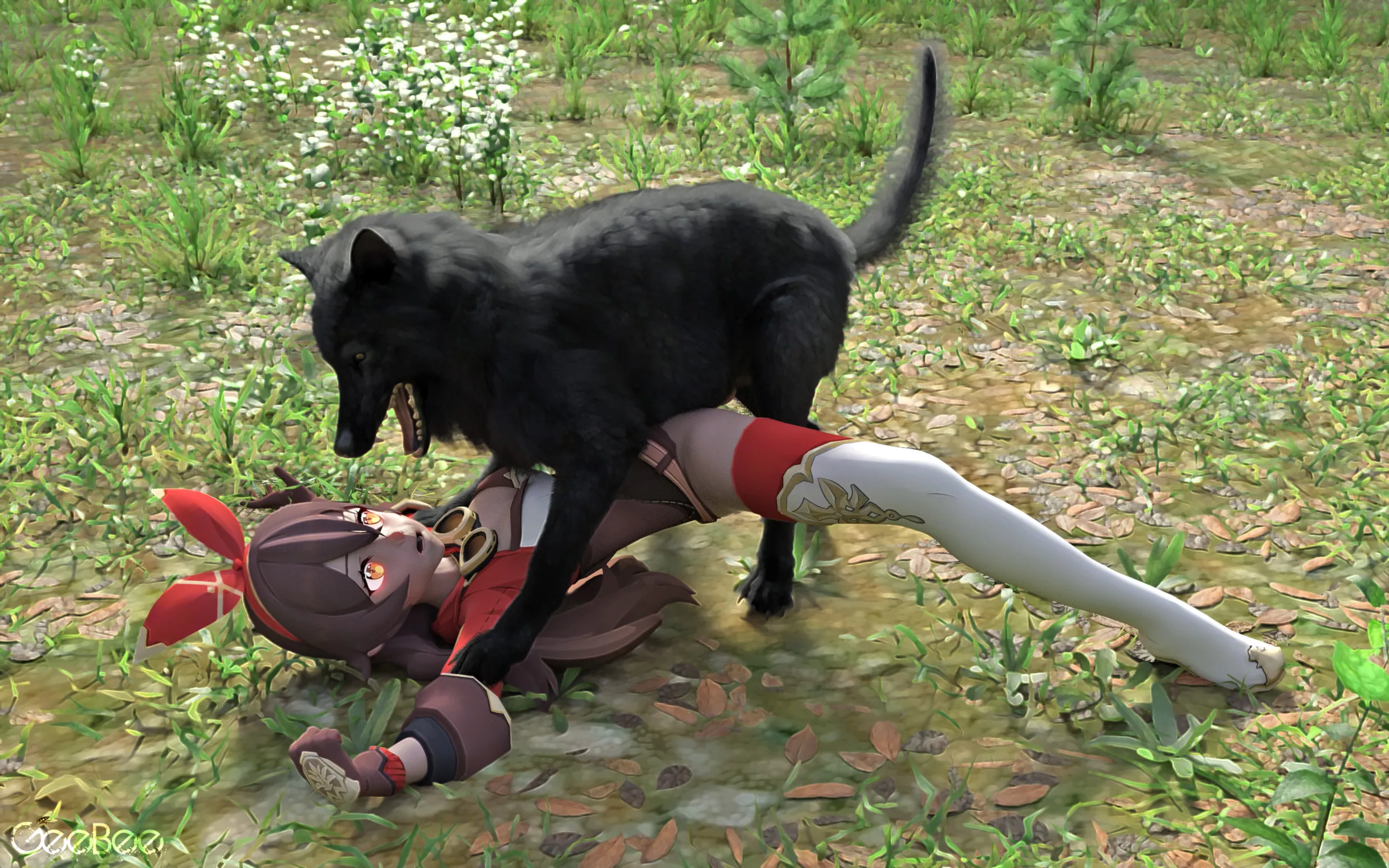 Amber in trouble (GeeBee)[Amber from Genshin Impact]