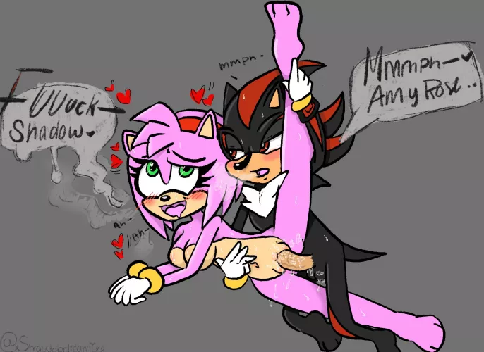 Amy & Shadow art by myself(Strawbbdreamiee)