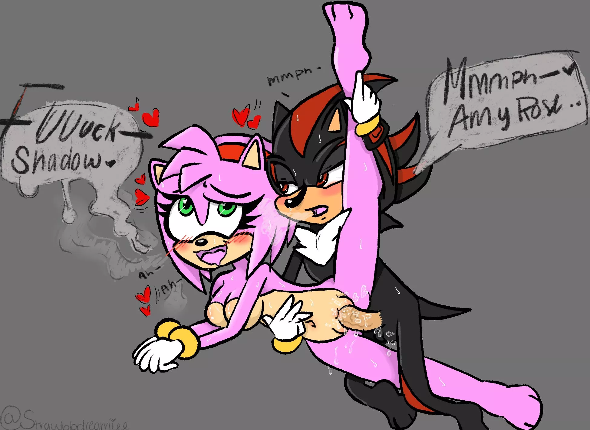 Amy & Shadow art by myself(Strawbbdreamiee)