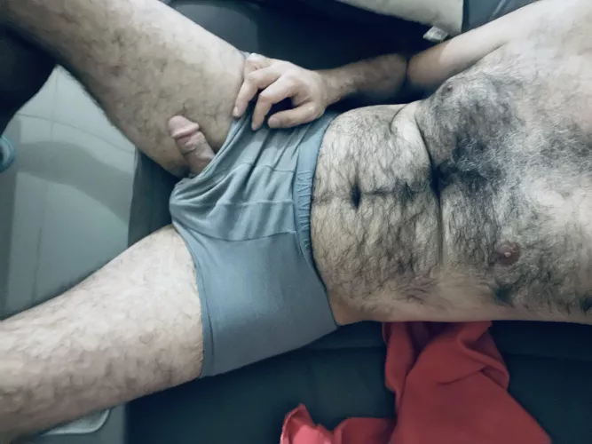 An interesting view on my hairy dad bod.
