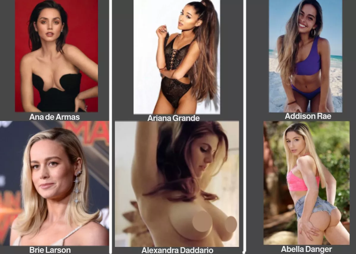 Ana de Armas vs. Ariana Grande vs. Addison Rae vs. Brie Larson vs. Alexandra Daddario vs. Abella Danger
