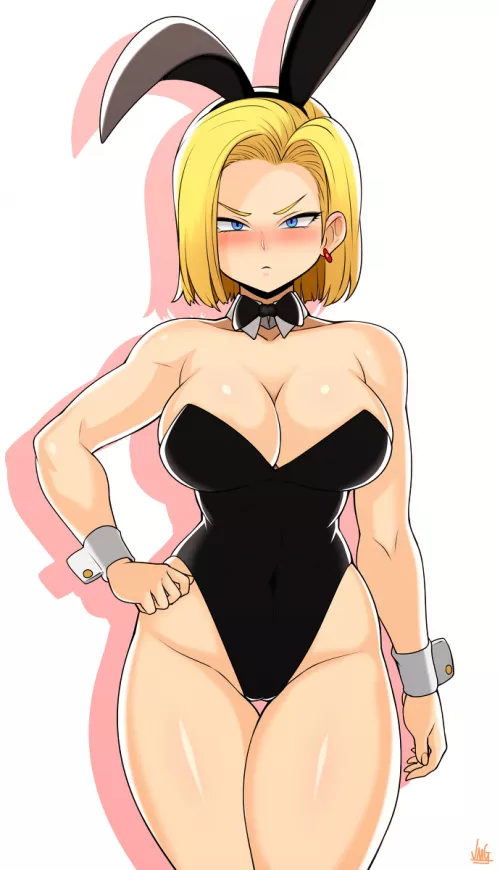 Android 18 embarrassed by her outfit (JMG)