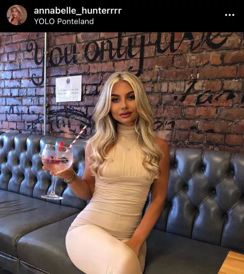 Annabelle sipping her gin