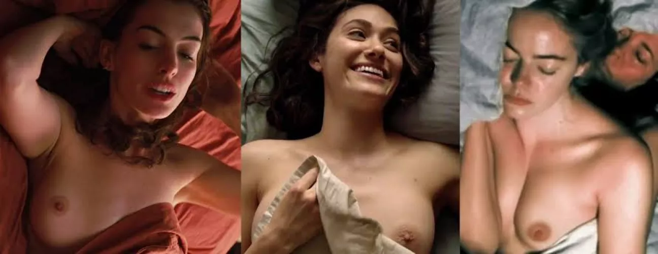 Anne Hathaway, Emmy Rossum and Emma. Best tits out of these 3?