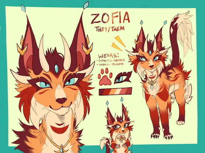 Another ref! But this time of my Senri, Zofia! They are very sassy and consider themself a traveler :3