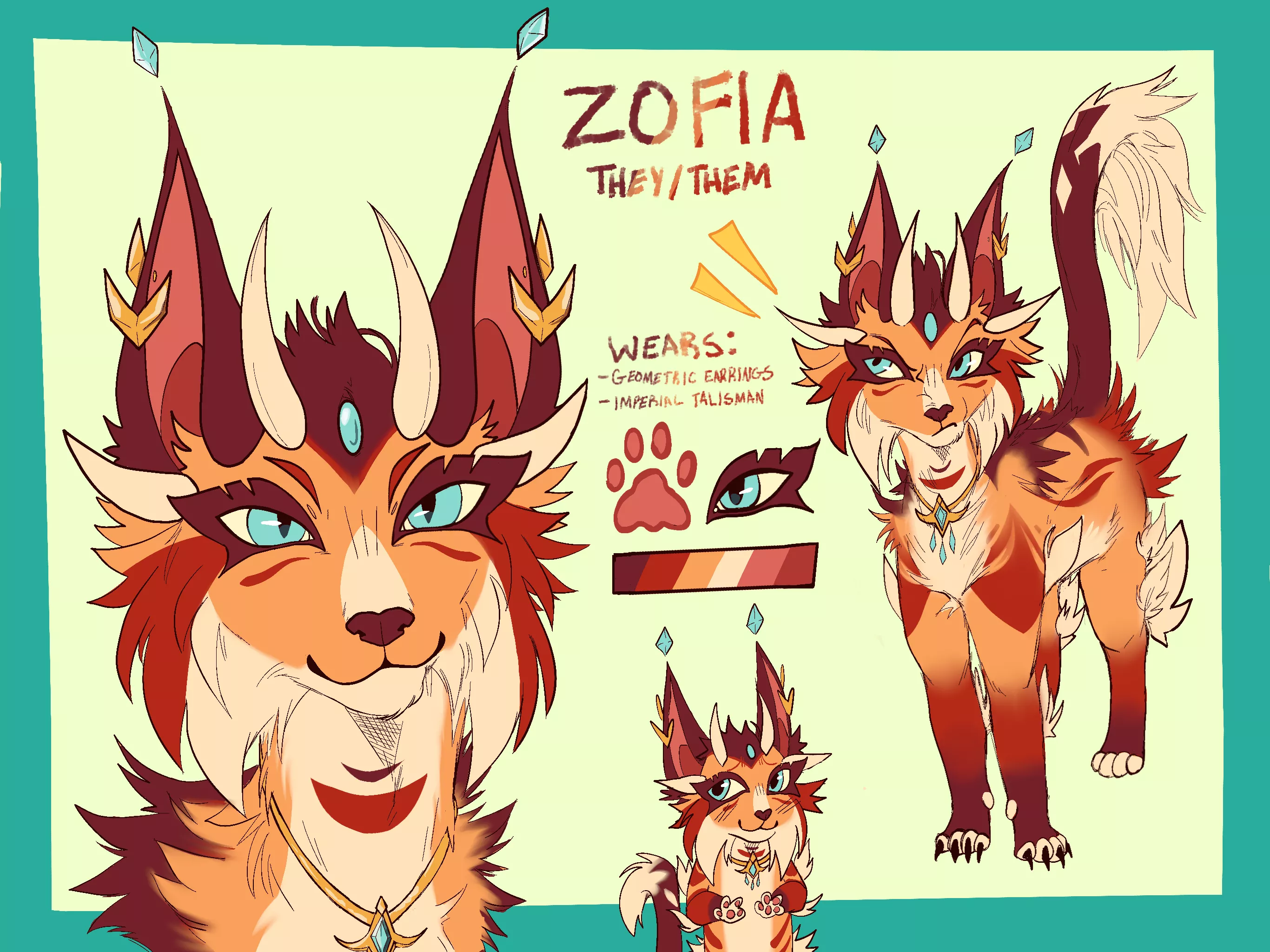 Another ref! But this time of my Senri, Zofia! They are very sassy and consider themself a traveler :3