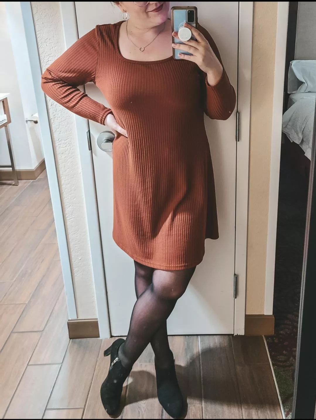 Any guesses what I have on under this dress? 😉