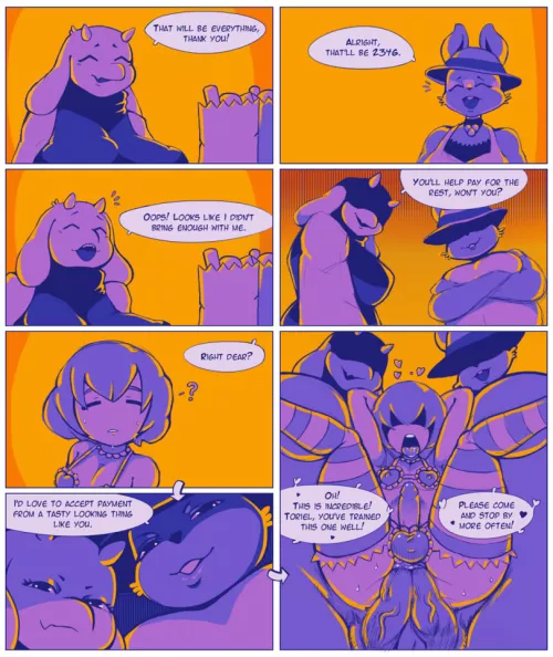 Anyone know the artist of this? [Frisk] x [Toriel] x [Shopkeeper]