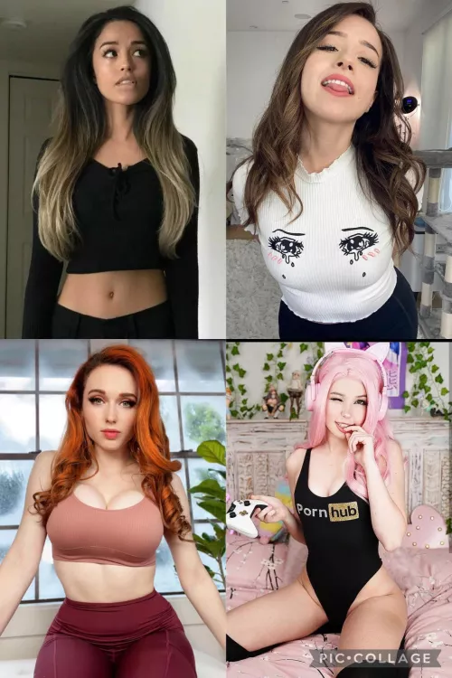 Anyone wanna chat, RP or give a JOI about Valkyrae, Pokimane, Amouranth or Belle Delphine?
